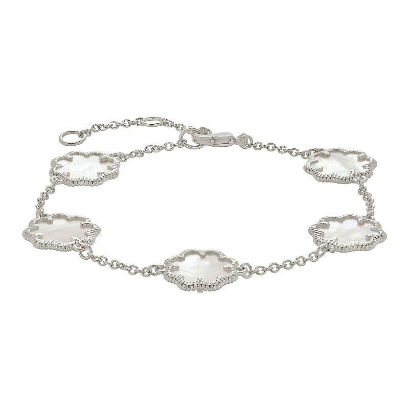 MC Collective Abalone Flower Medallion Station Bracelet, Women's,  Product Image