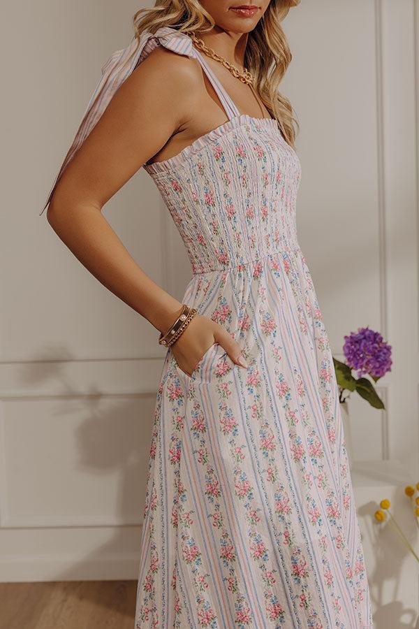 Sweet Fields Floral Smocked Midi Dress Product Image