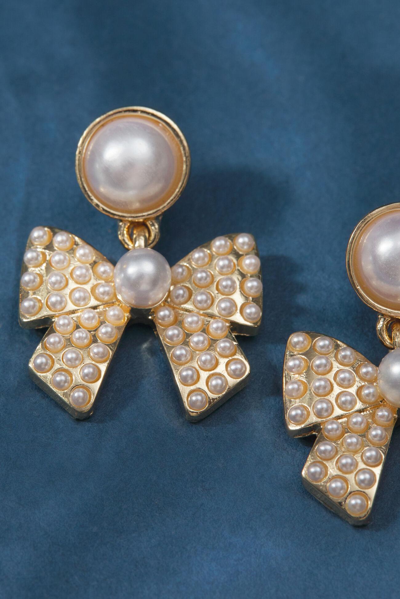 Pearly Bow Dangle Earring Product Image