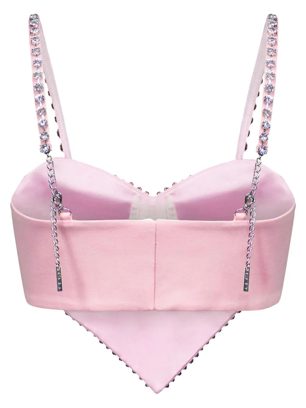 crystal-trim heart crop top Product Image