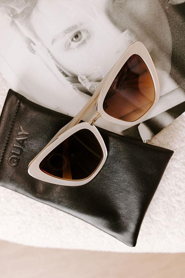 Quay All Talk Oversized Cat Eye Sunnies in Ivory Product Image