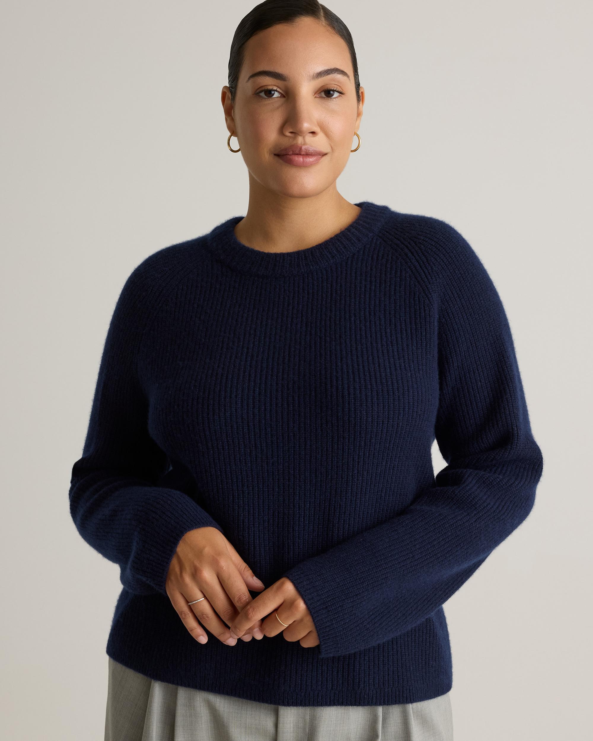 Quince | Women's Mongolian Cashmere Fisherman Crewneck Sweater Product Image