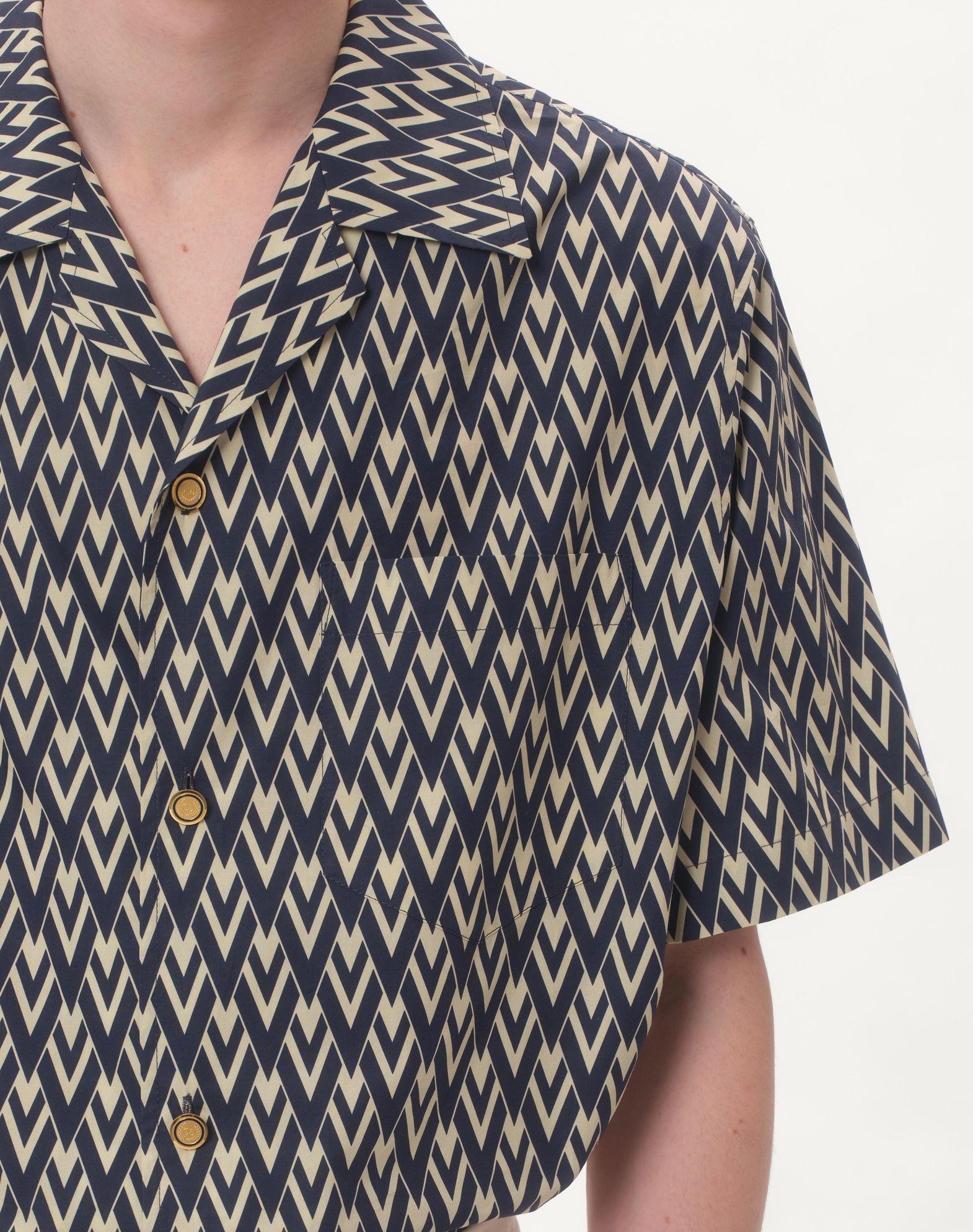 Cotton Popeline Bowling Shirt With Toute La V Print Product Image