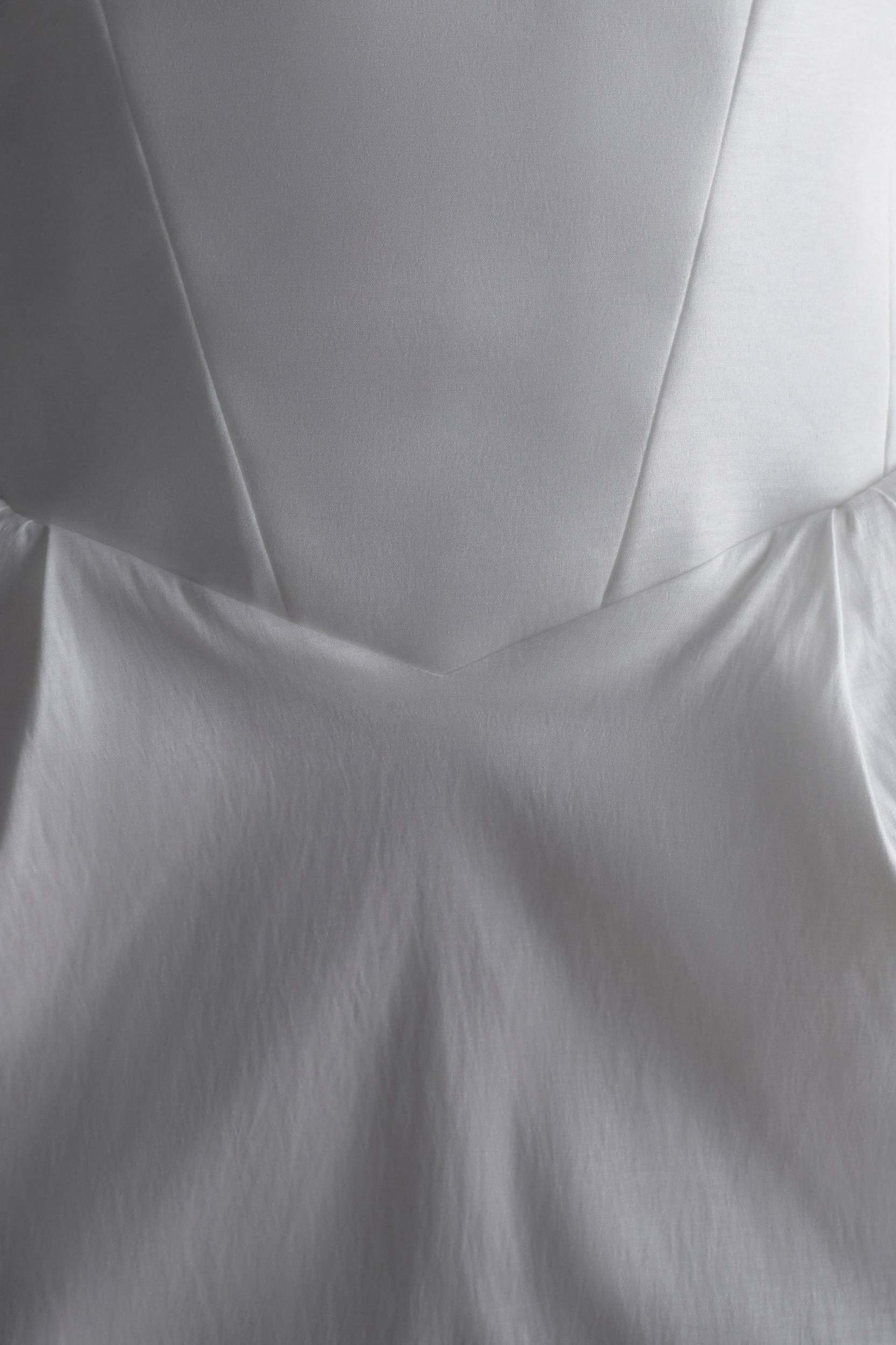 Suzette Taffeta Bow Mini Dress - White Product Image