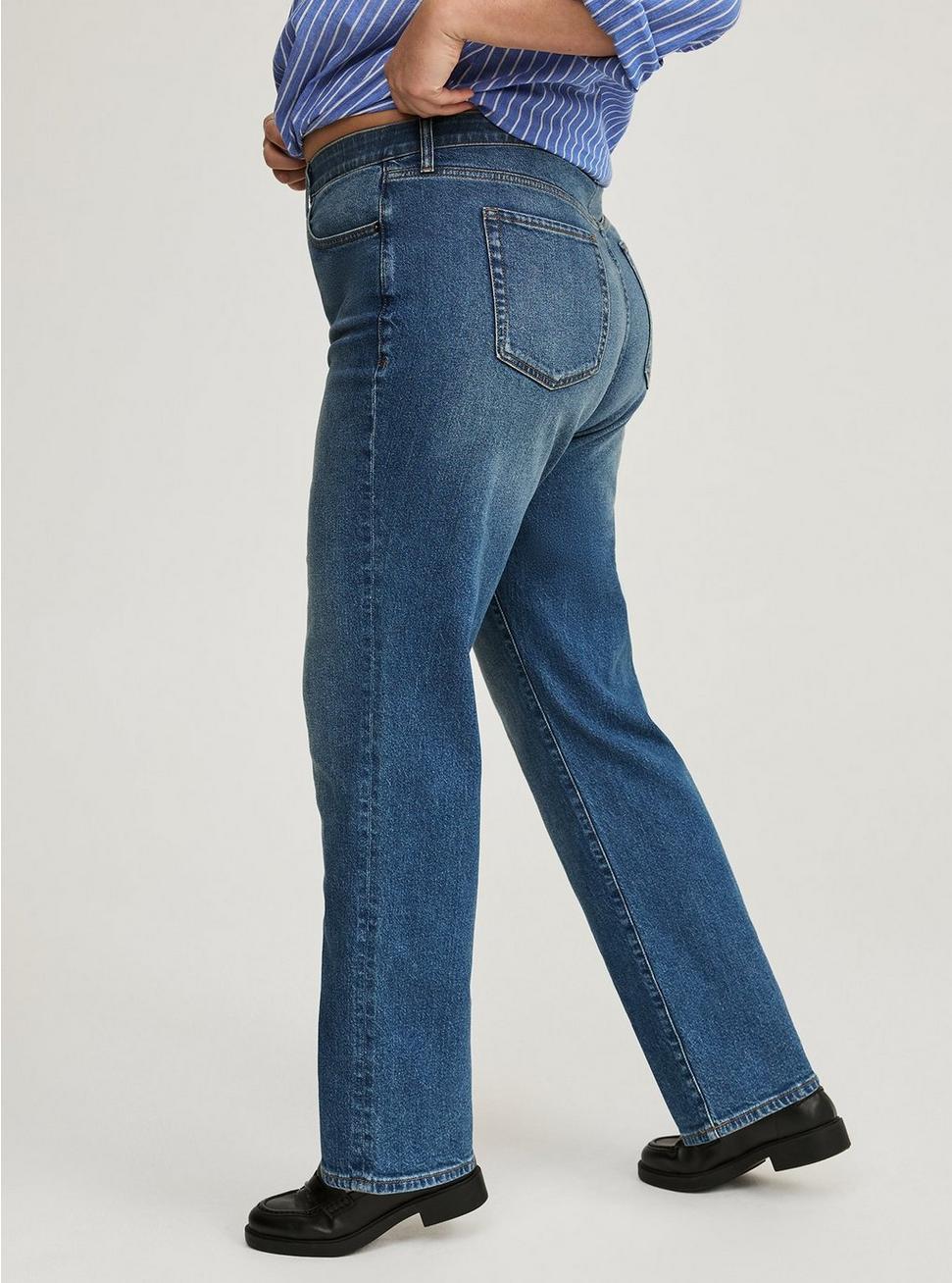 High Rise Straight Elastic Waist Jean Product Image