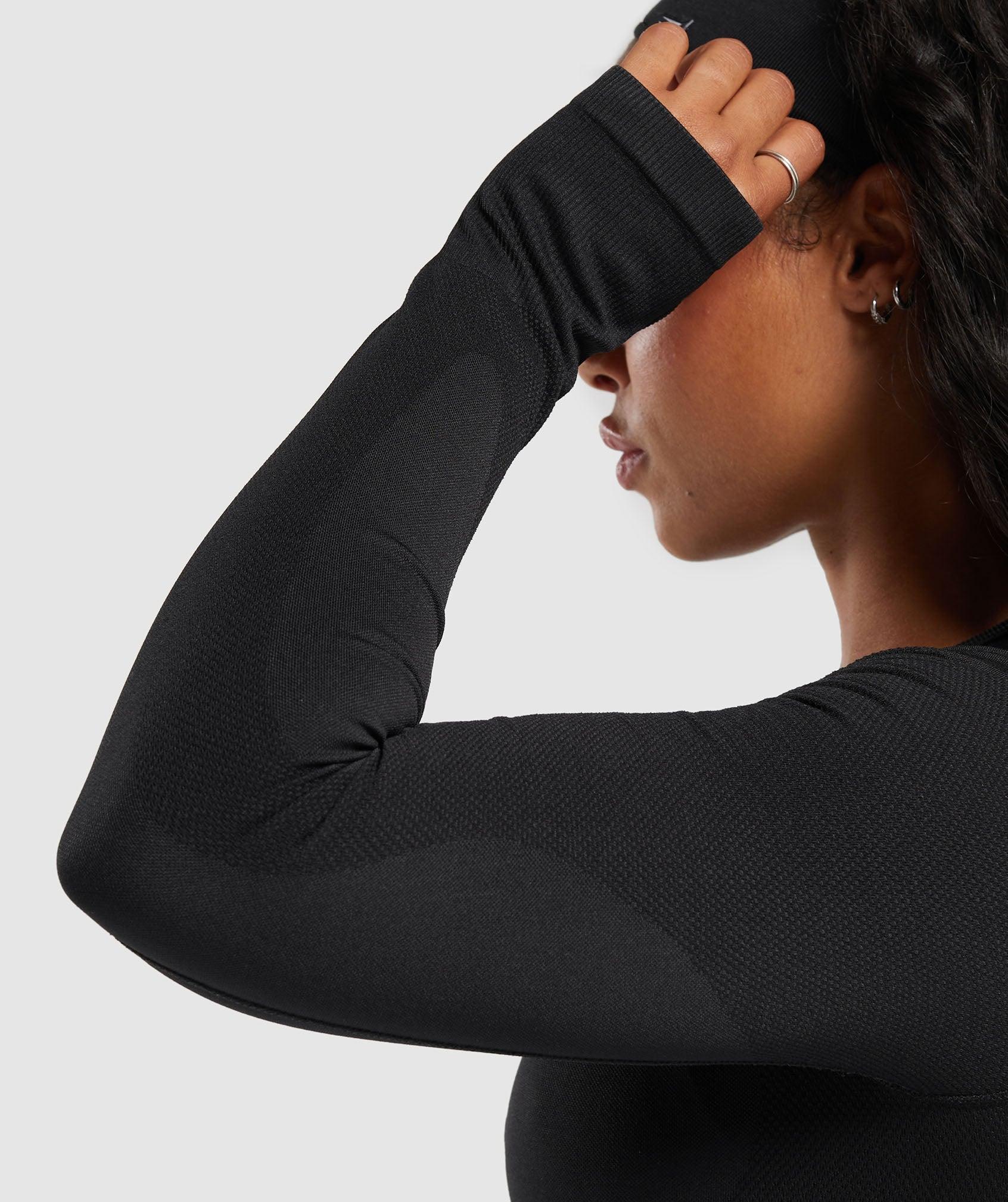 Gymshark Flex Long Sleeve Crop Top - Black Female Product Image