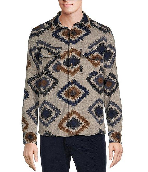 Rowm The Keeper Long Sleeve Southwestern Jacquard Button Down Knit Shirt Product Image