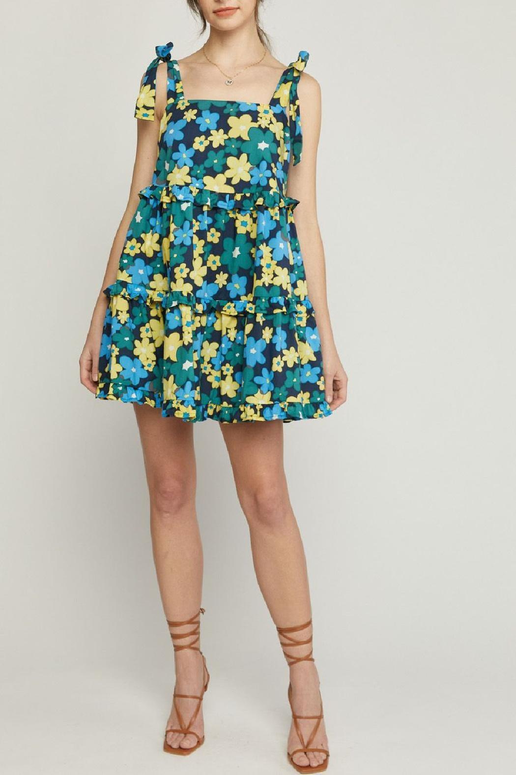 Square Neck Floral Dress Product Image