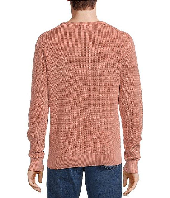 Rowm Long Sleeve Garment Dyed Waffle Crew Neck Sweater Product Image