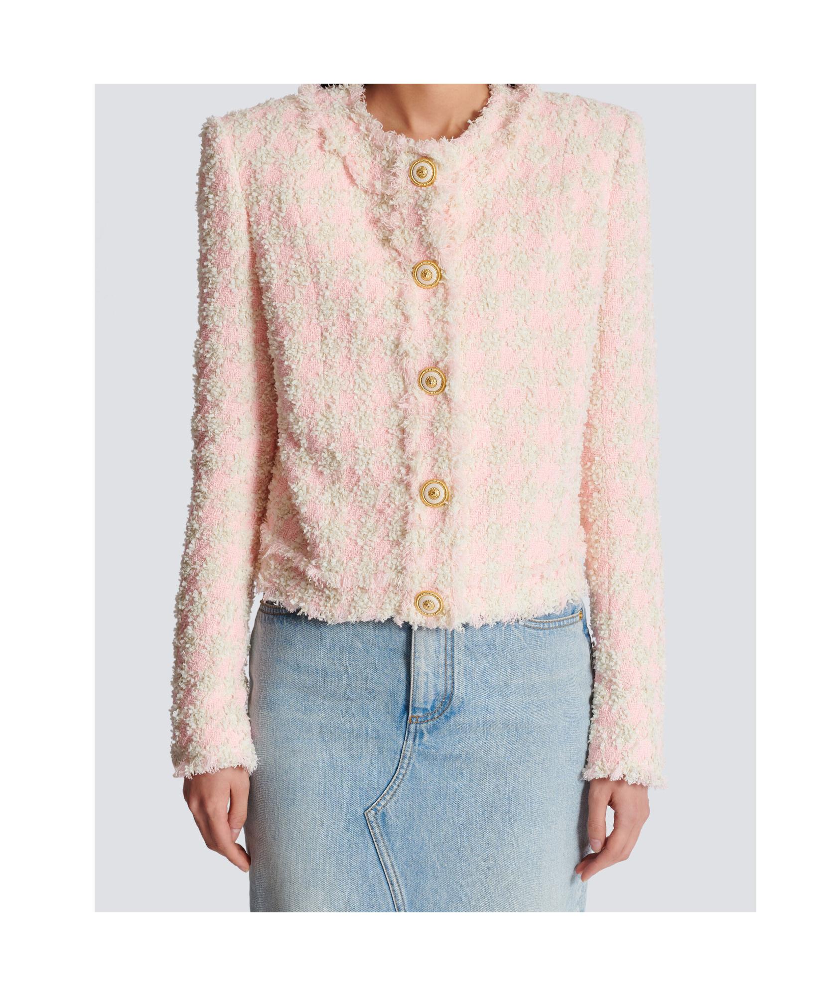 BALMAIN 5-button Textured Tweed Jacket In Neutral Product Image