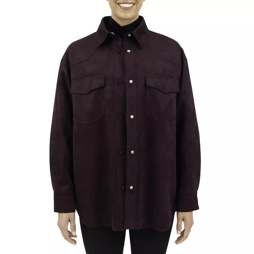 Women's Fleet Street Faux-Suede Shacket,  Product Image