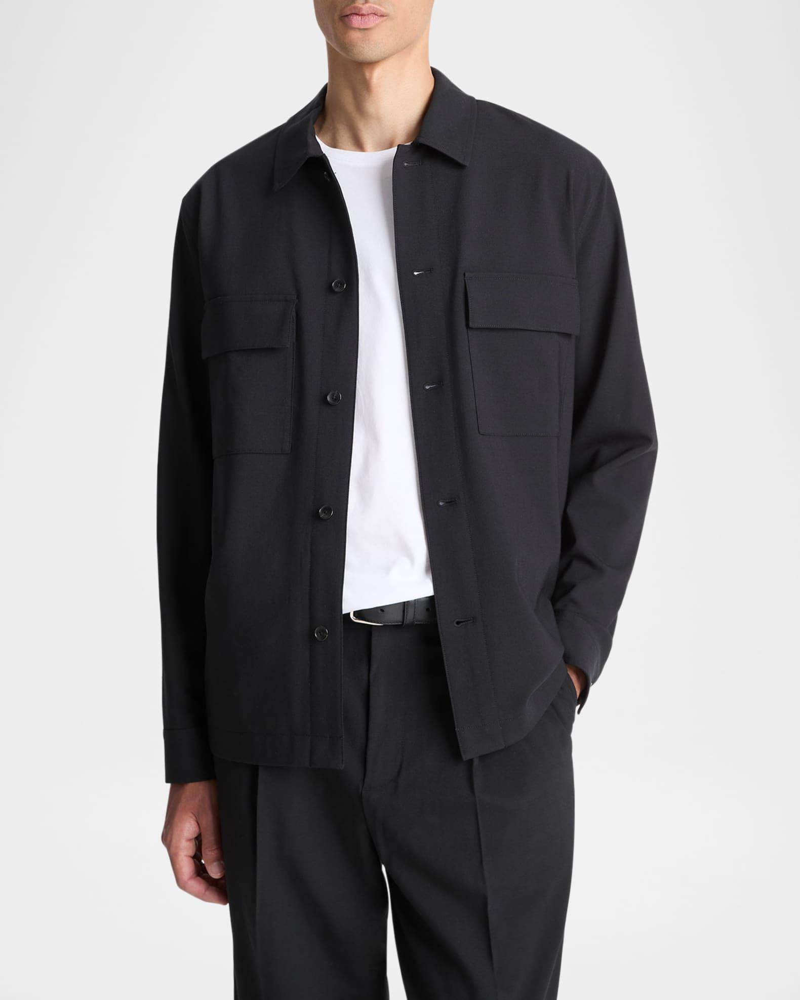 Men's Wool-Blend Two-Pocket Shirt Jacket Product Image