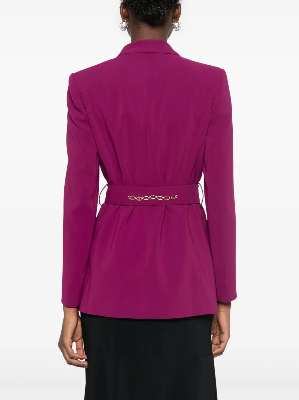 Oval T chain belted blazer Product Image
