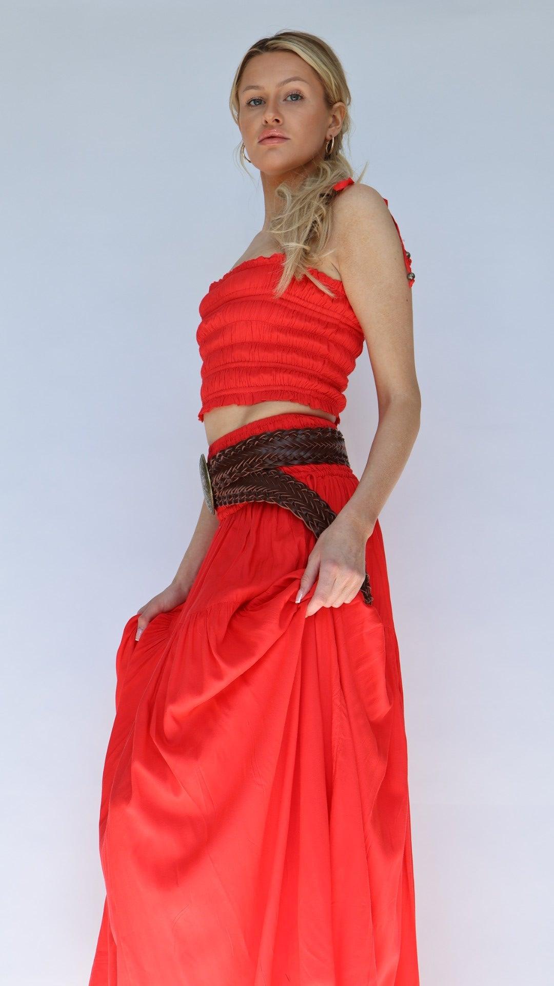 Strap Tie Smocked Crop Cami Product Image