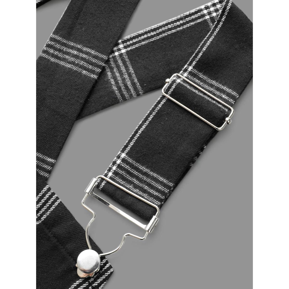 Plus Size Plaid Square Neck Patched Pocket Dress Black Women Casual Non Square Neck Sleeveless Curvy BloomChic 28/5X Product Image