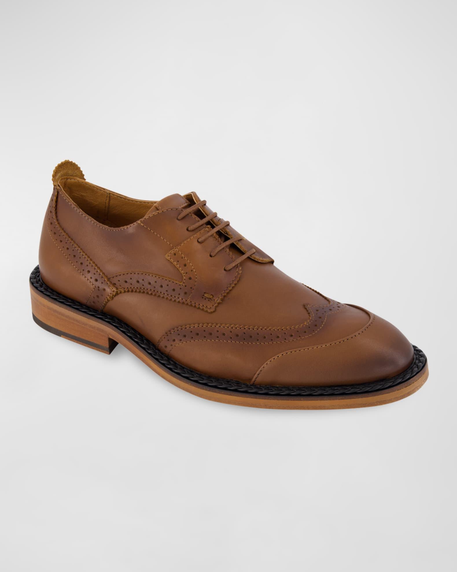Men's Wingtip Brogue Leather Derby Shoes Product Image