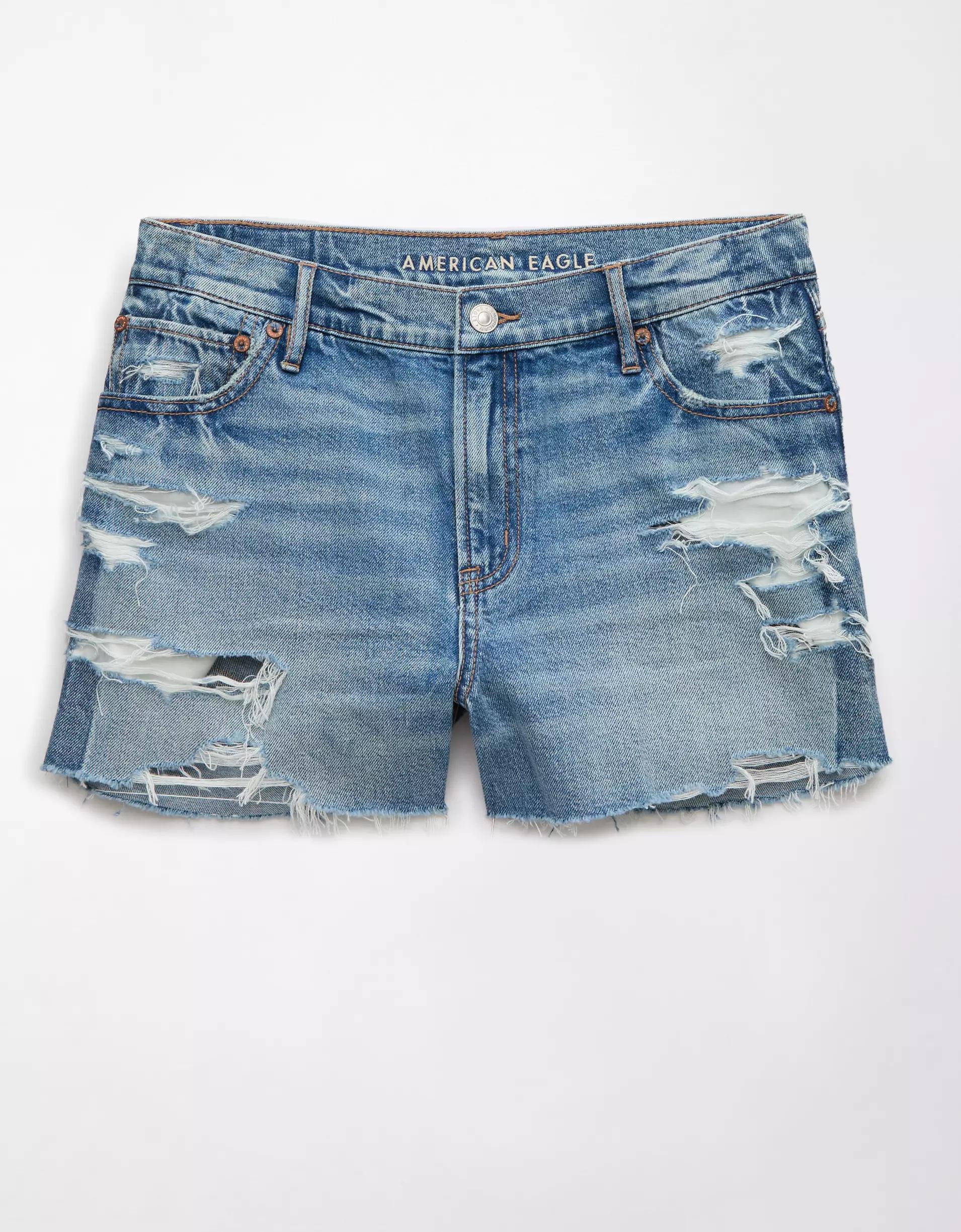 AE Strigid Super High-Waisted Relaxed Denim Short Product Image