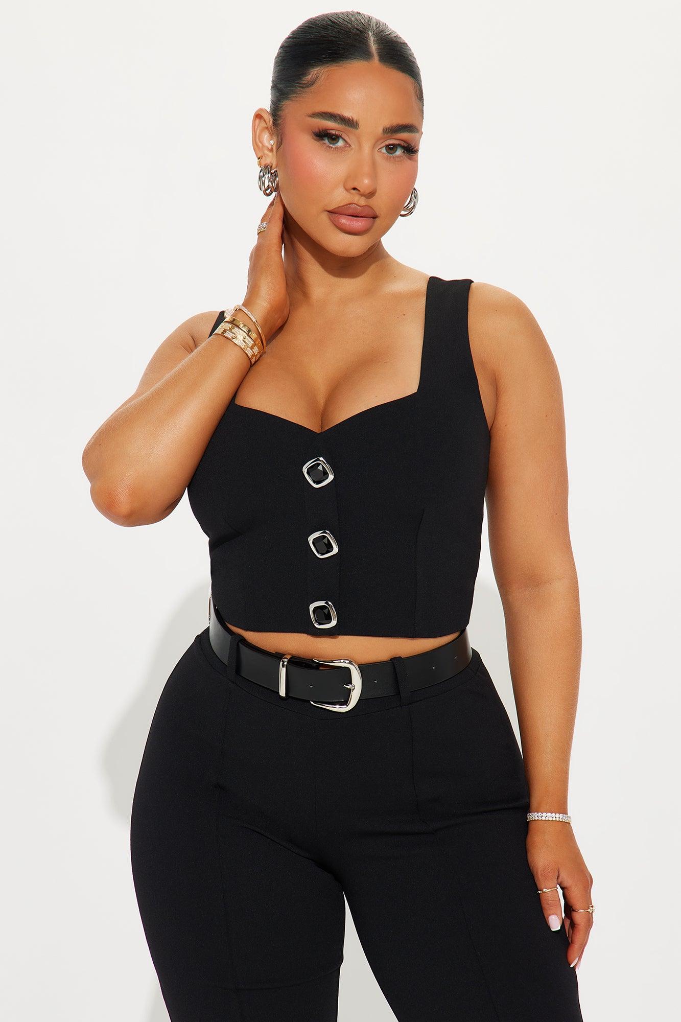 Fernanda Belted Pant Set - Black Product Image