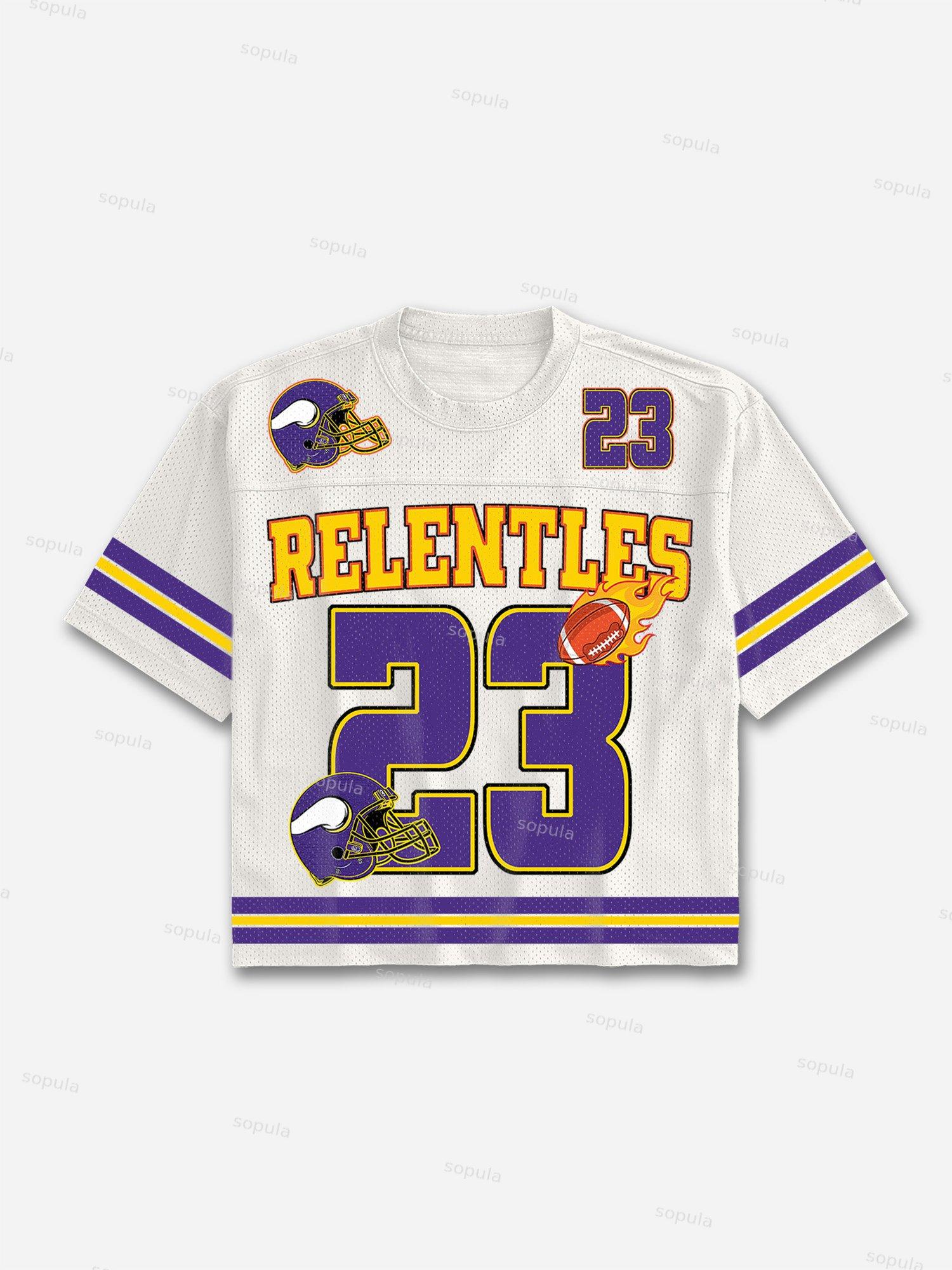 No.23 Football Print Blokecore Mesh Football Jersey T-shirt Product Image