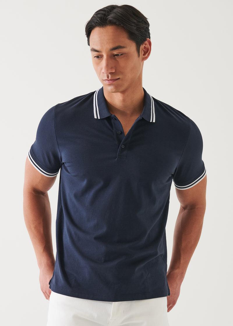 Patrick Assaraf Iconic Tipped Buttoned Polo Product Image