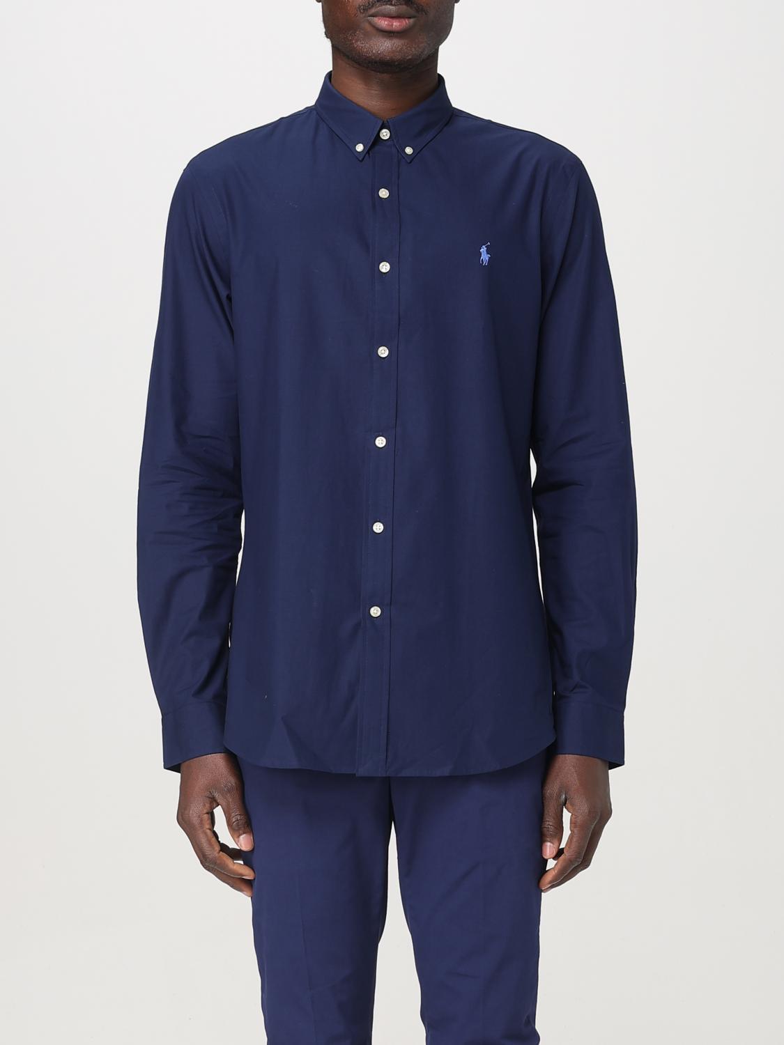 POLO RALPH LAUREN Camicia Bd In Popeline Stretch Slim-fit Shirt In Blue Product Image
