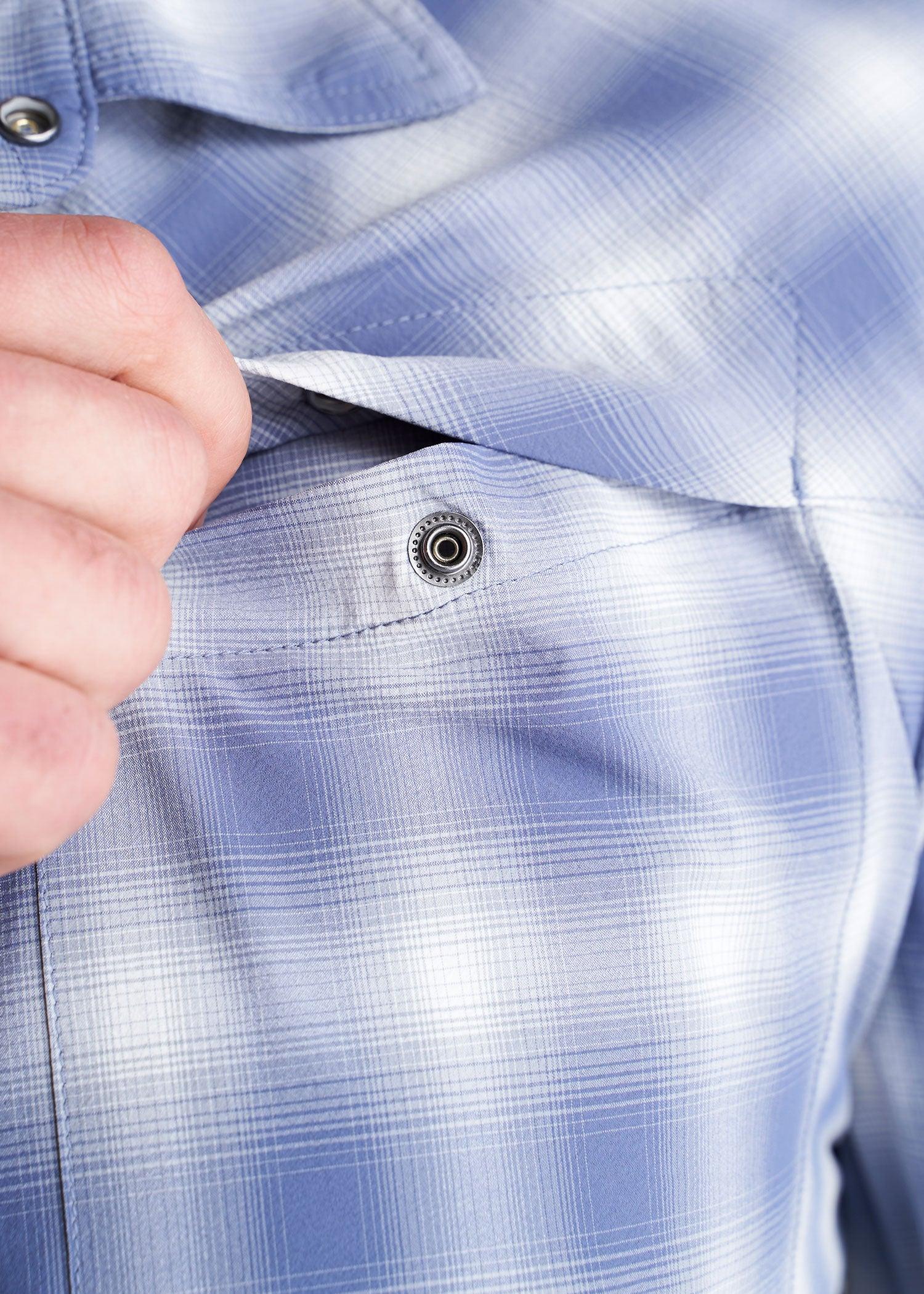 Ultra Lightweight Snap-Front Shirt for Tall Men in Open Sky Male Product Image