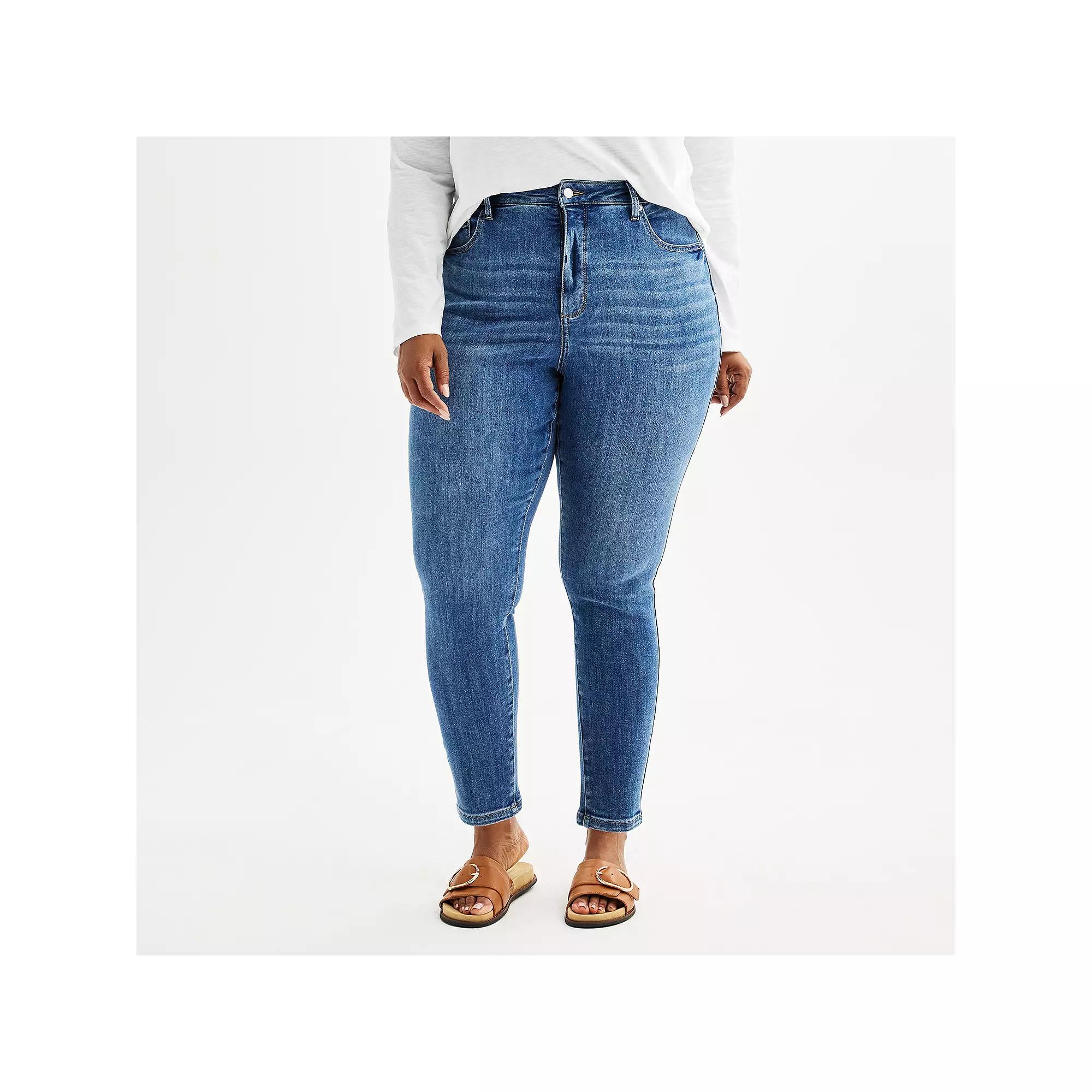 Plus Size Sonoma Goods For Life® High Rise Curvy Skinny Jeans, Women's, Size: 26 W, Med Blue Product Image