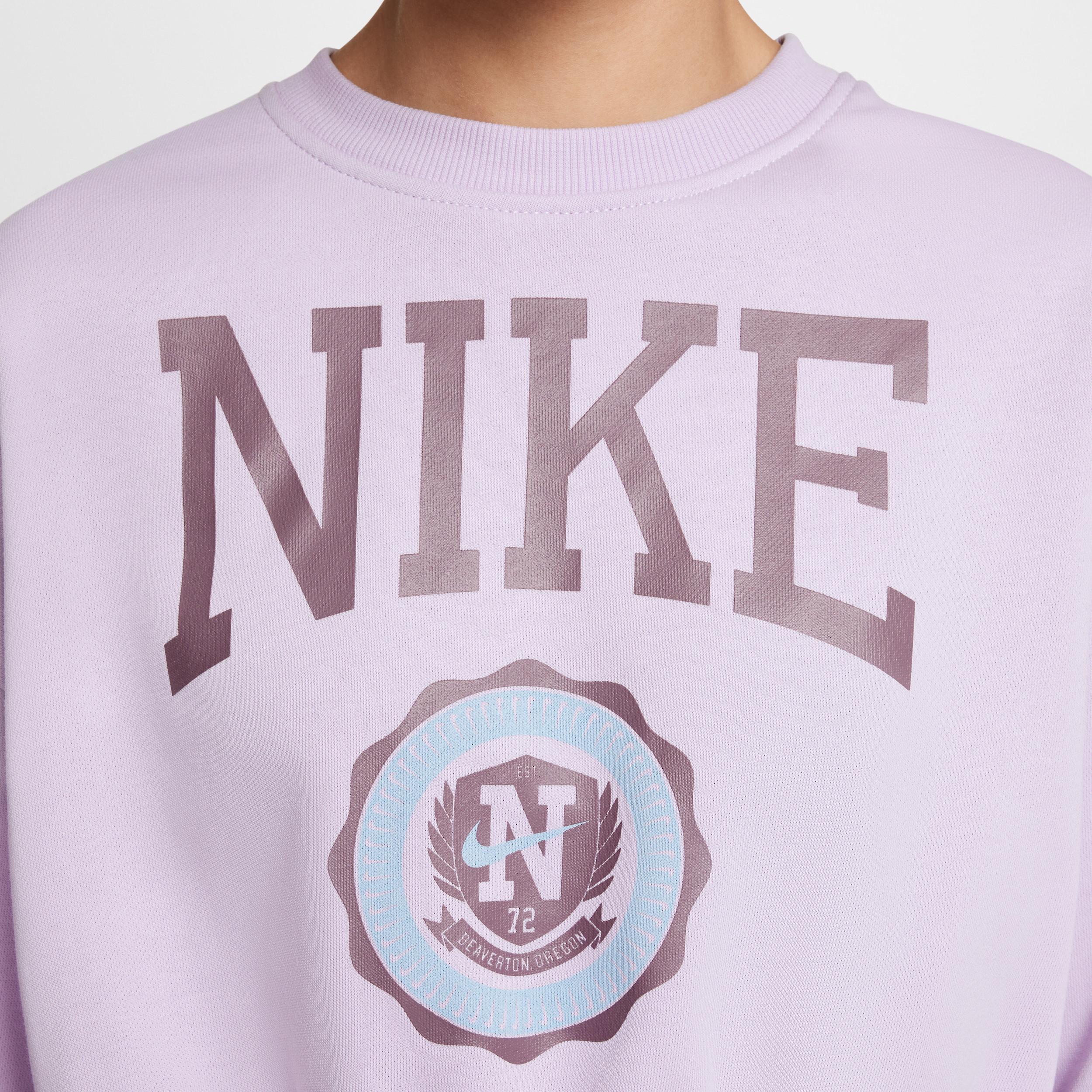 Unisex Nike Sportswear Club Girls French Terry Crew-Neck Sweatshirt | HJ3373-537 Product Image
