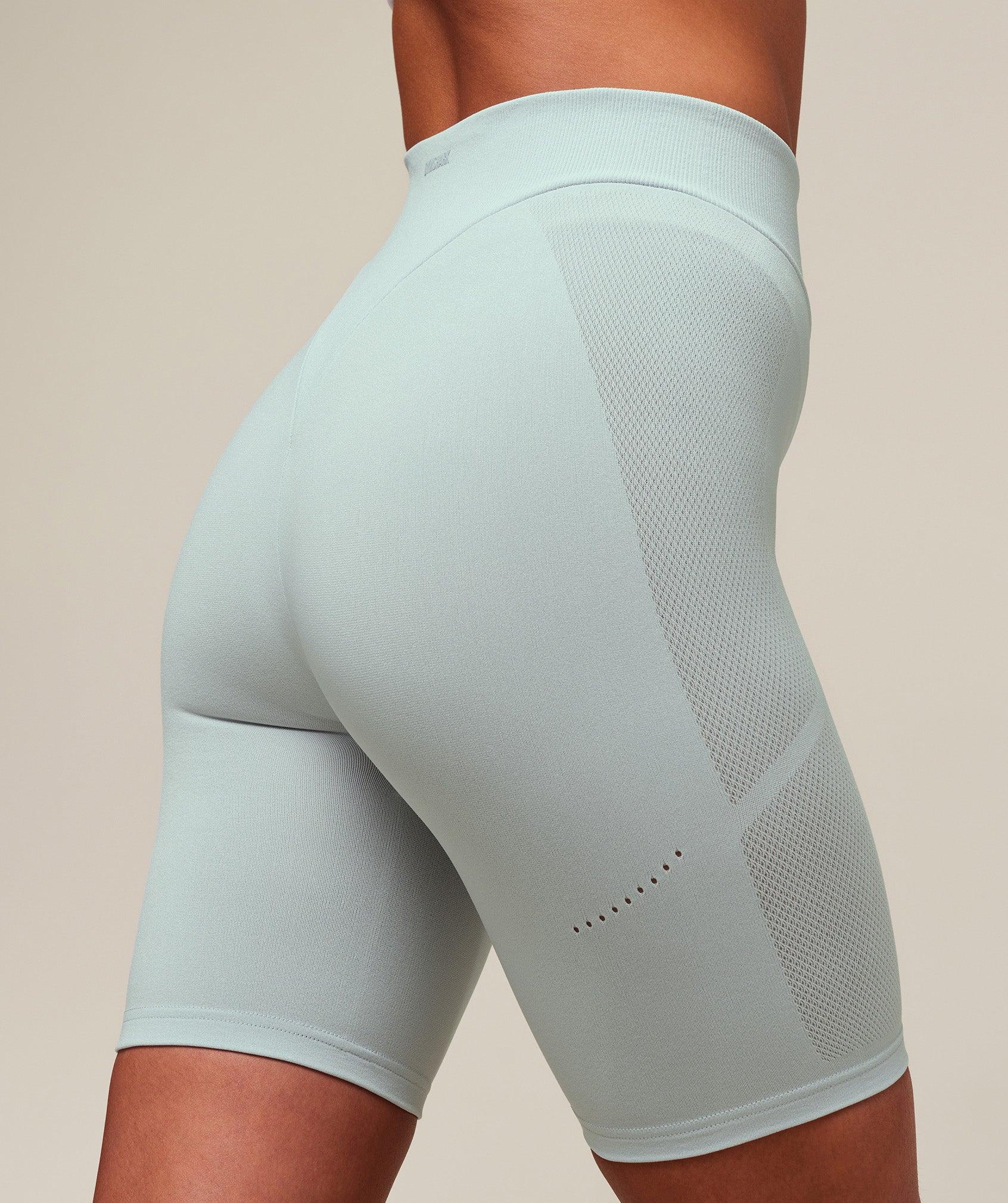 Gymshark everywear Warp Knit Cycling Shorts - Frost Blue Female Product Image