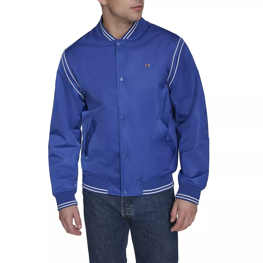 Men's Champion® Lightweight Varsity Jacket, Size: Medium, Blue The Web Product Image