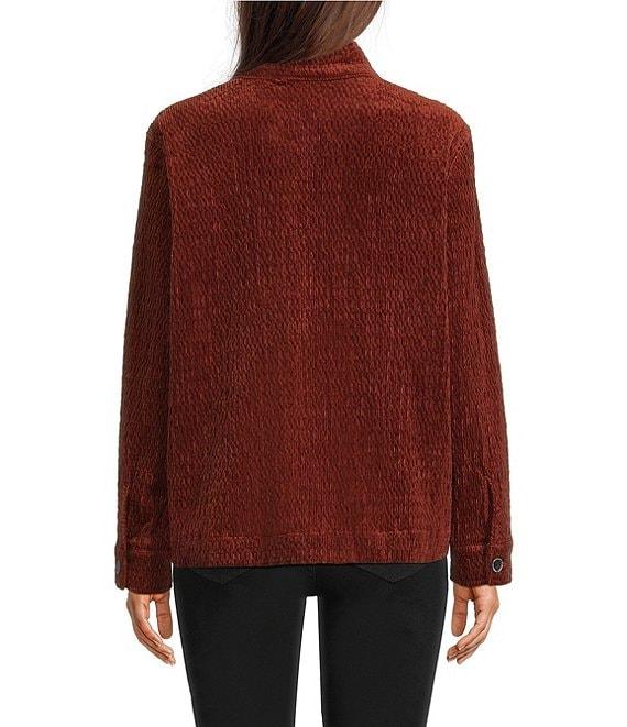 Ali Miles Point Collar Long Sleeve Button Front Jacket Product Image