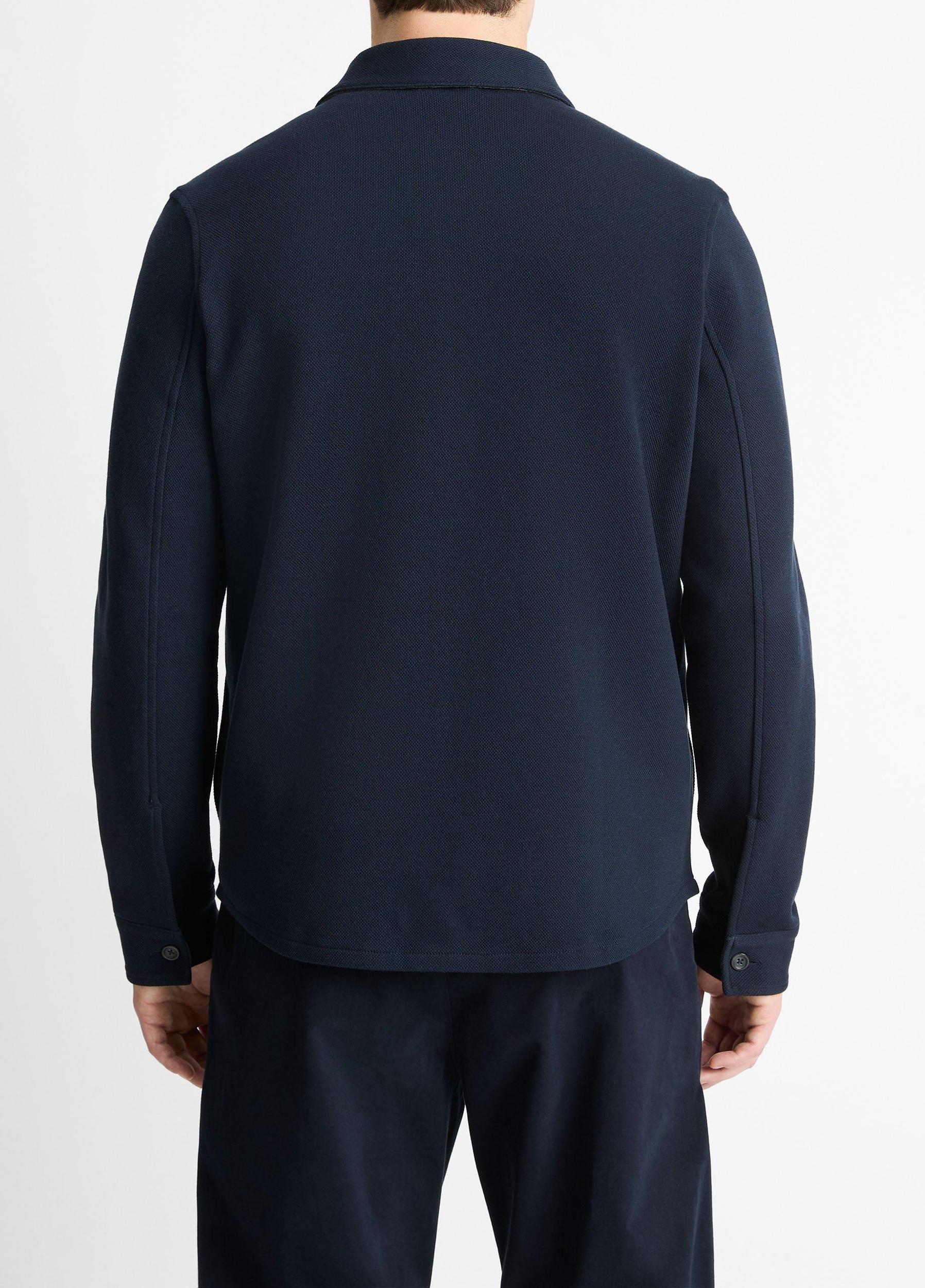 Double-Knit Cotton-Blend Piqué Shirt Jacket Product Image
