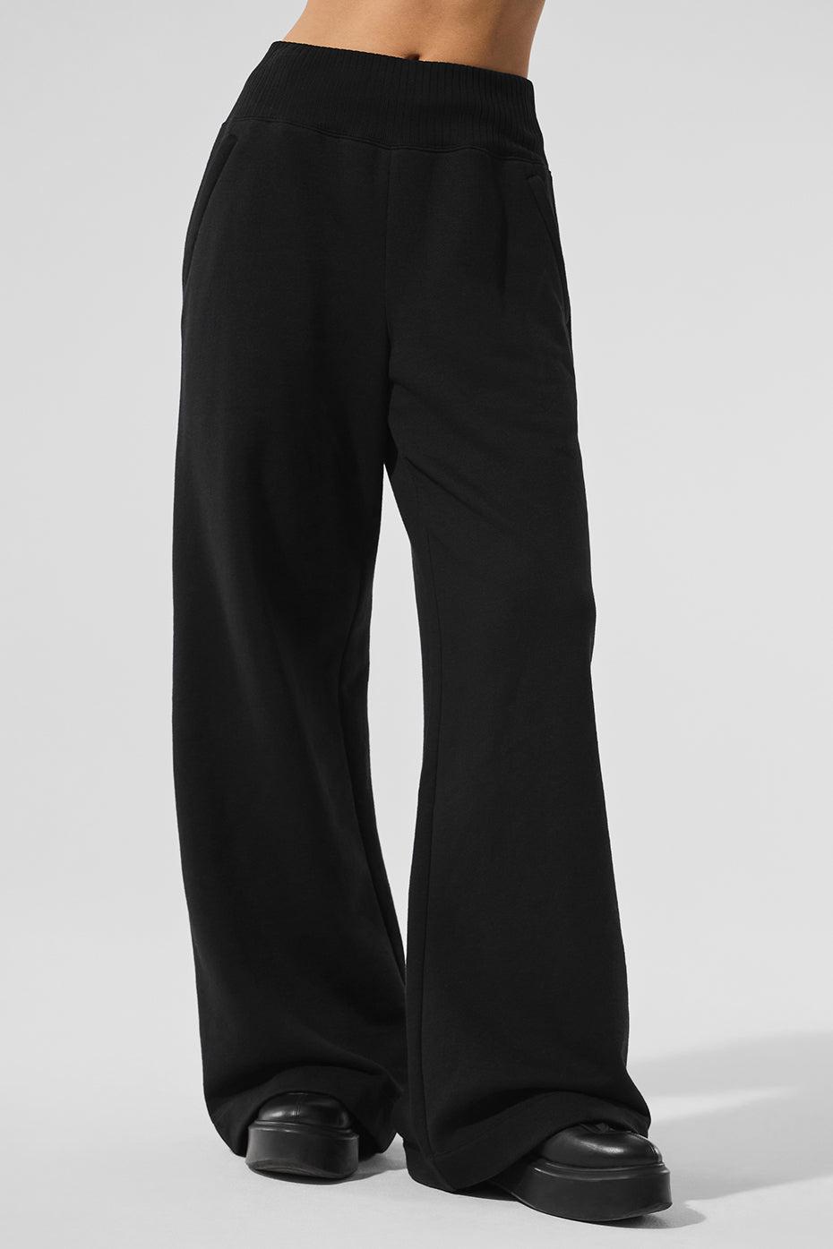 Serenity Wide Leg Sweatpant - Black Female Product Image
