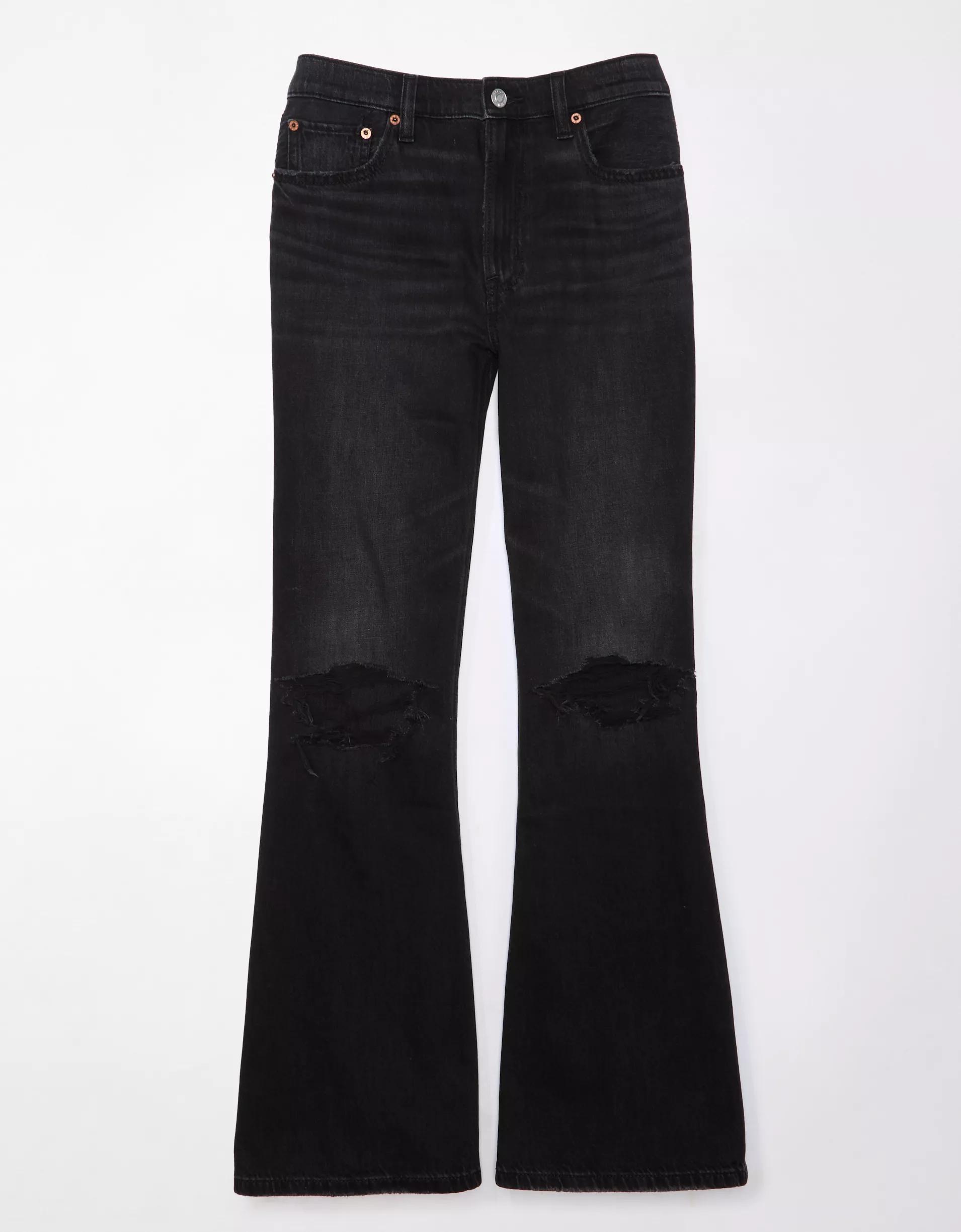 AE Strigid Ripped Low-Rise Baggy Flare Jean Product Image