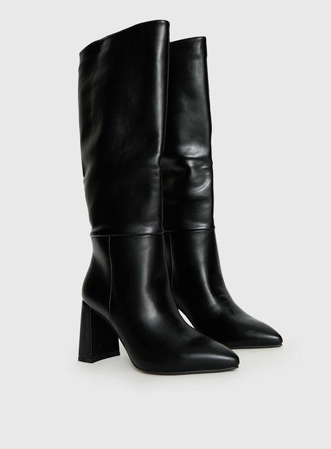 Vesper Knee High Boots Black Product Image
