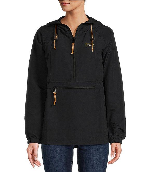 L.L.Bean Mountain Classic Anorak Stand Collar Long Sleeve Kangaroo Pocket Quarter-Zip Pullover Jacket Product Image