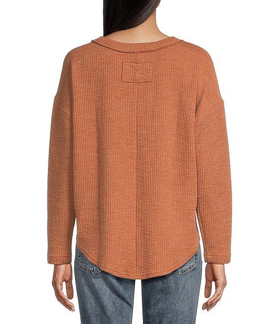 Blu Pepper Long Sleeve Henley Knit Top Product Image