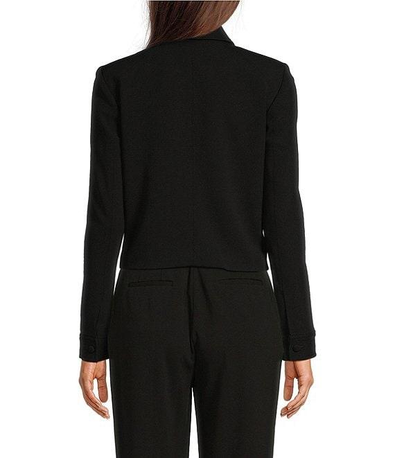 Calvin Klein Scuba Crepe Zip Front Utility Crop Jacket Product Image