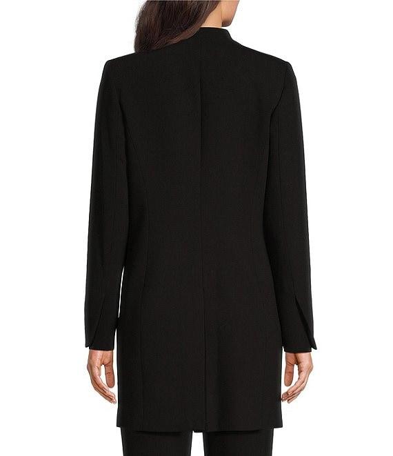 Donna Karan Knit Collarless Long Sleeve Snap Front Topper Jacket Product Image