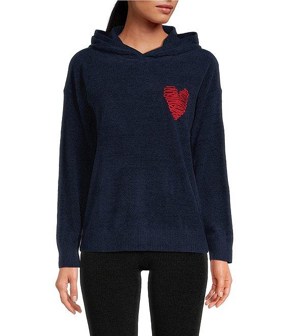 Barefoot Dreams CozyChic Ultra Lite Embroidered Heart Hoodie Product Image