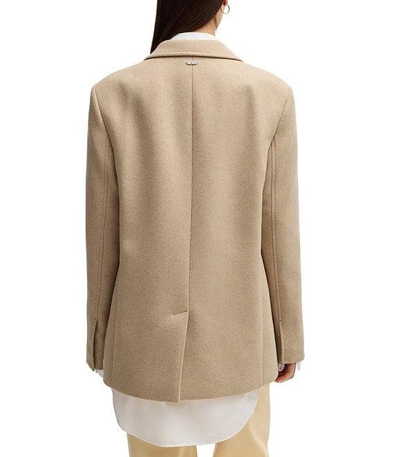 Hugo Boss Jovana Woven Wool Blend Notch Lapel Long Sleeve Blazer Product Image