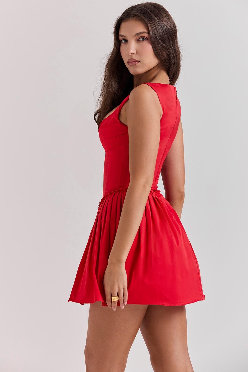 Cupid  scarlet pleated mini dress Product Image