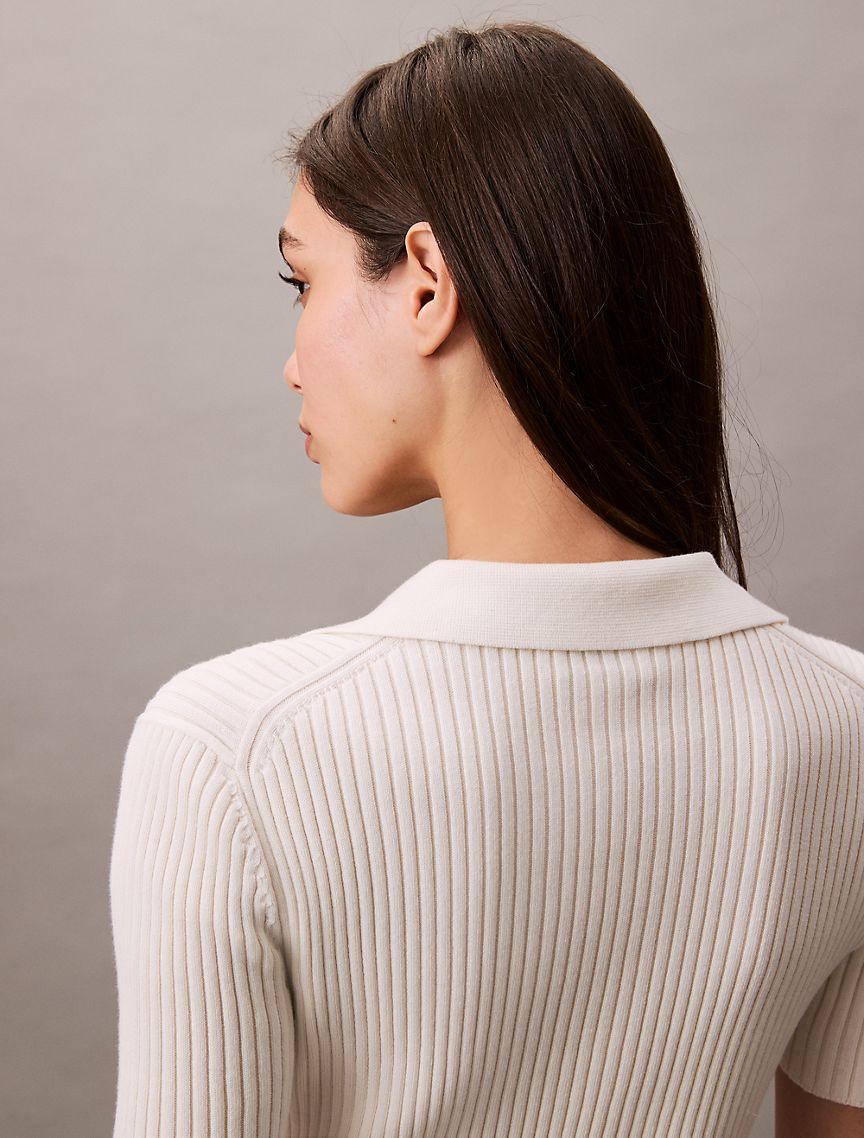 Cotton Rib Polo Mini Dress Product Image