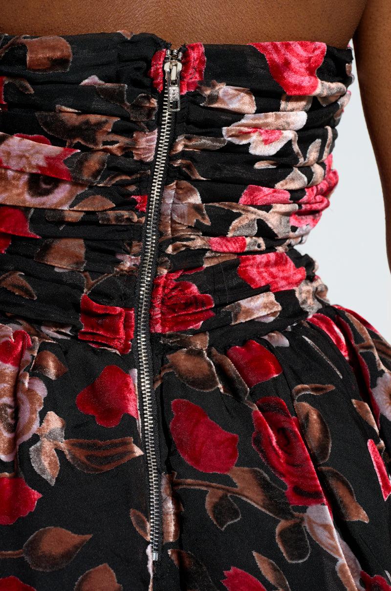 TIMELESS BEAUTY VELVET BURNOUT MINI DRESS Product Image