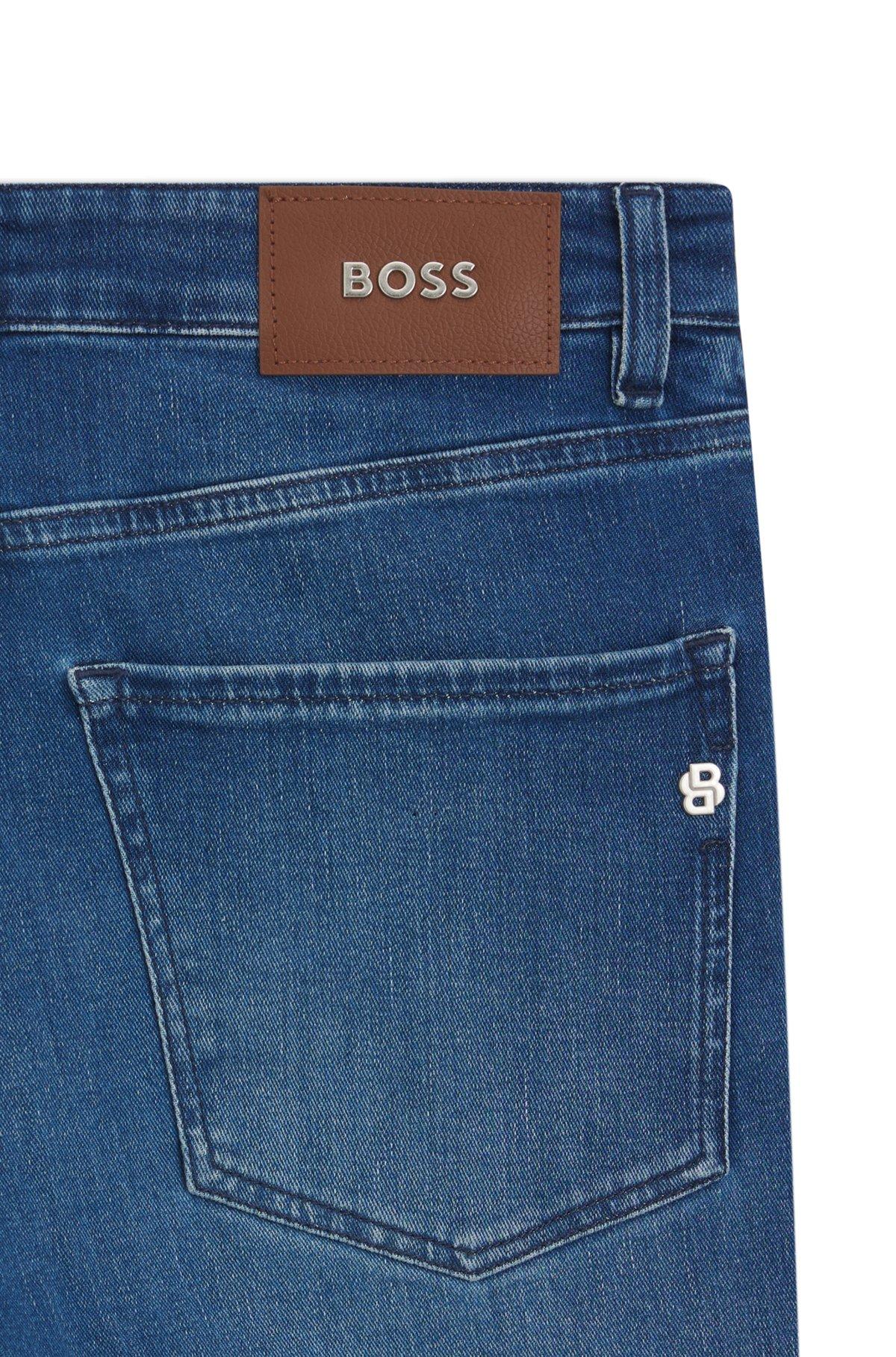 BOSS - Delaware slim-fit jeans in super-soft blue denim - Blue Product Image