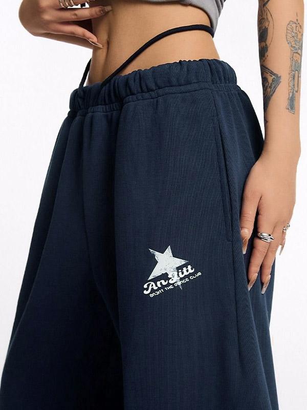 Star Print High Waist Stretchy Sweatpants Product Image