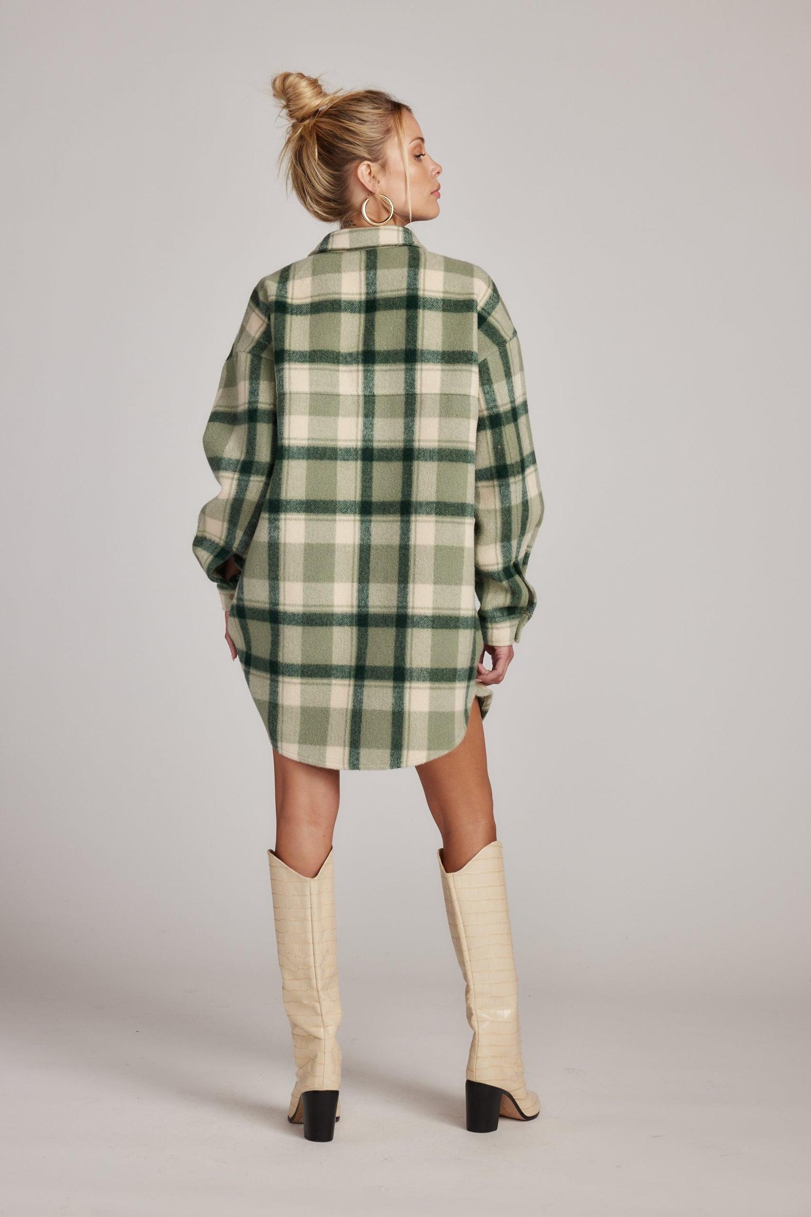 Kellan Emerald Plaid Mini Dress Product Image