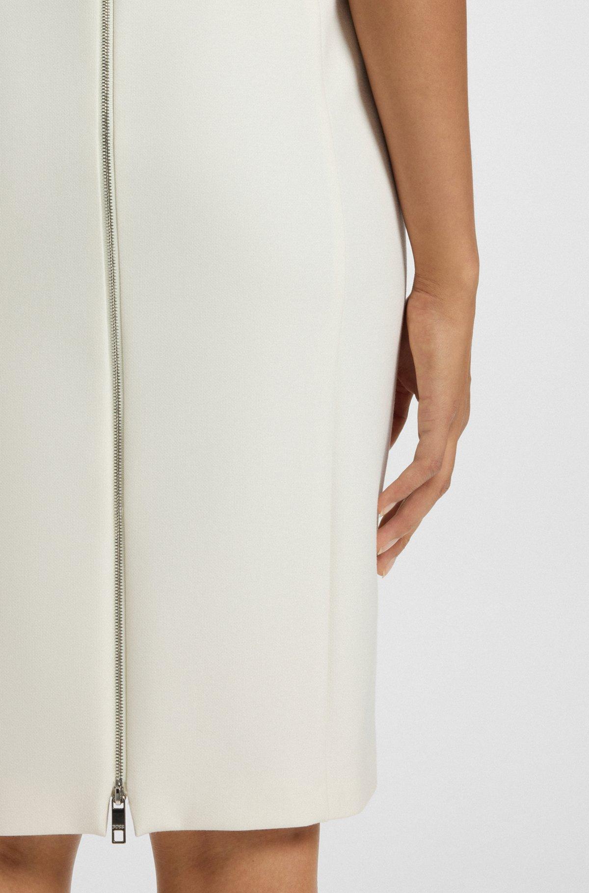 BOSS - V-neck dress in stretch fabric - White Product Image