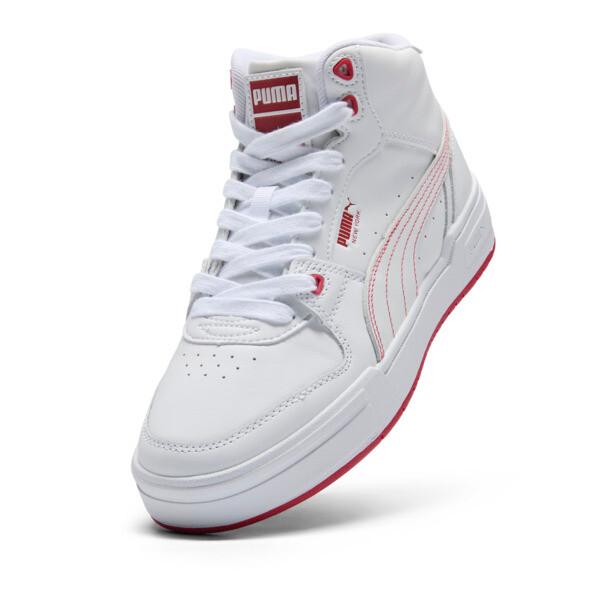 PUMA CA Pro Mid NYC Running Laps Women's Sneakers in White/Club Red/Gum Product Image