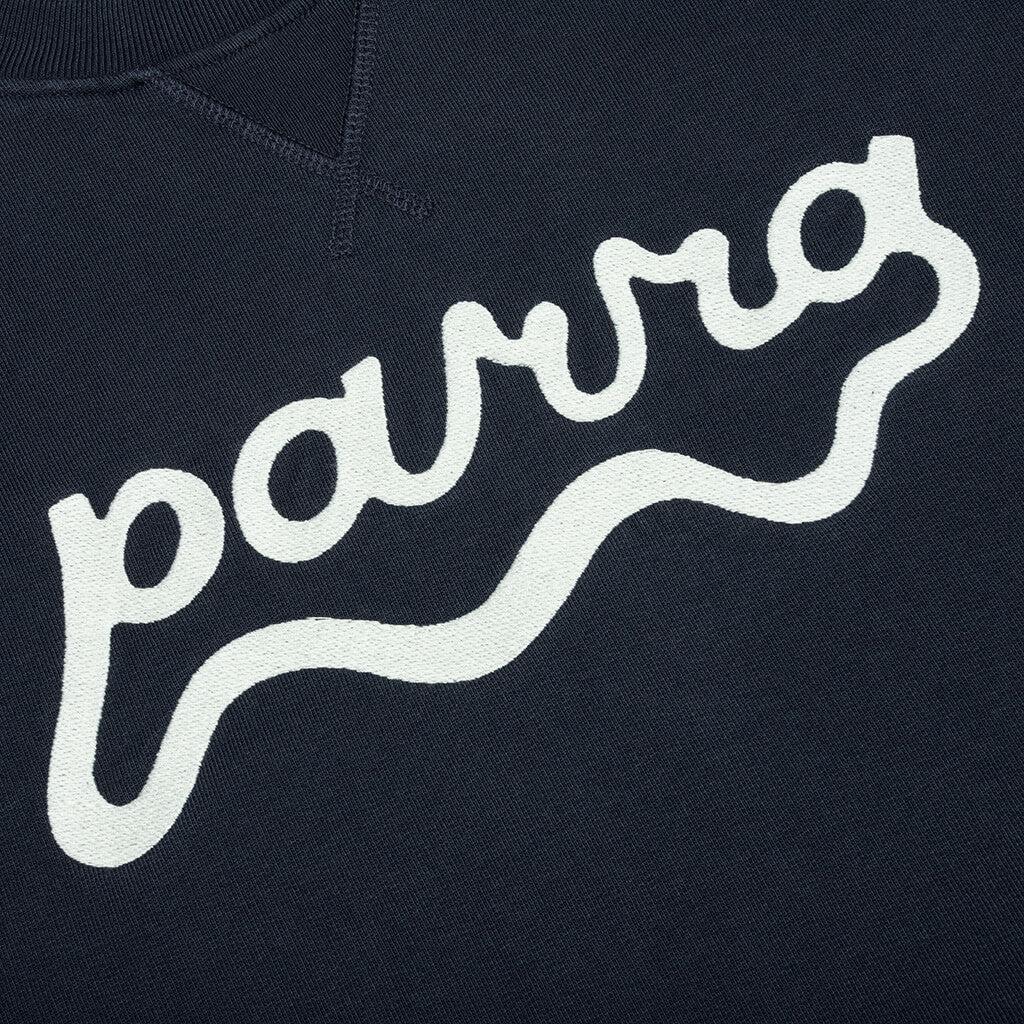Water Wave Logo Crew Neck Sweatshirt - Navy Blue Male Product Image